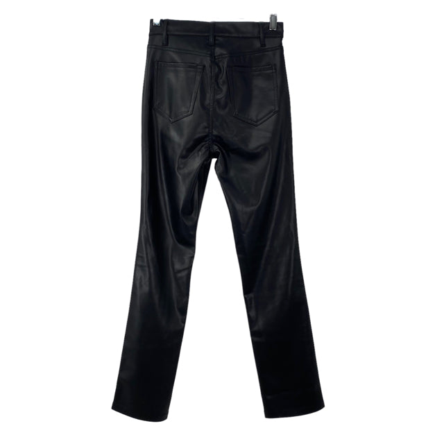 7 FOR ALL MANKIND Size 26 Black Faux Leather NWT PANTS