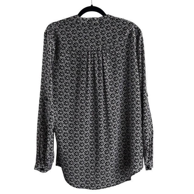 DVF Size 14 B/W Print Long Sleeve Tunic NWT BLOUSE