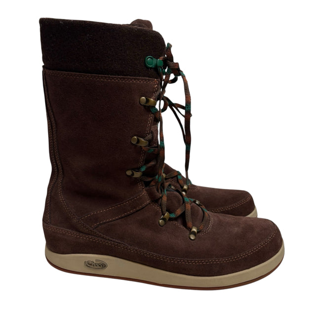 CHACO Size 10 Brown Laced Suede BOOT