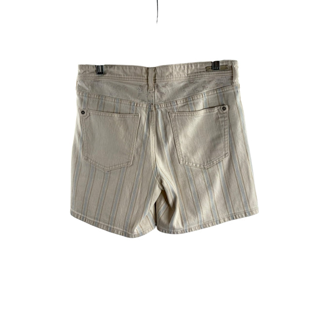 PILCRO Size SMALL Cream/Blue Stripe Denim SHORTS