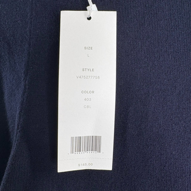 VINCE Size LARGE Dark Blue Elastic Waist Cotton Blend NWT PANTS