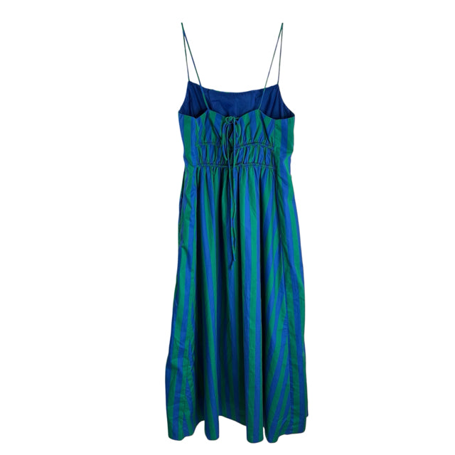 ENGLISH FACTORY Size SMALL Royal/Green Stripe Strappy DRESS