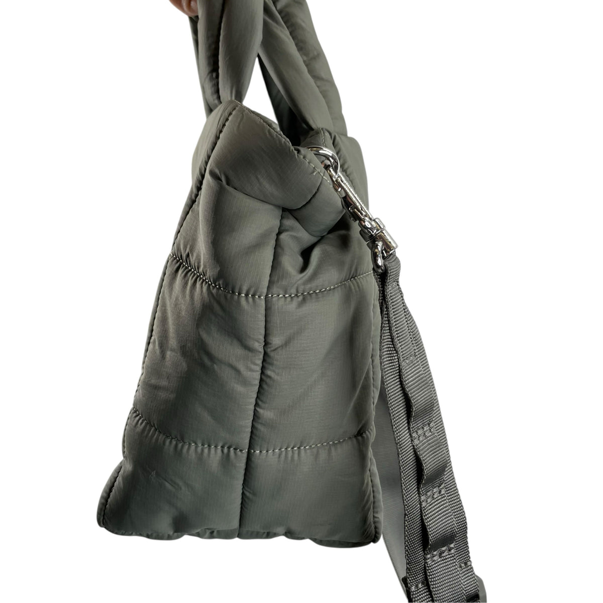LULULEMON Gray Quilted Polyester Double Handle PURSE