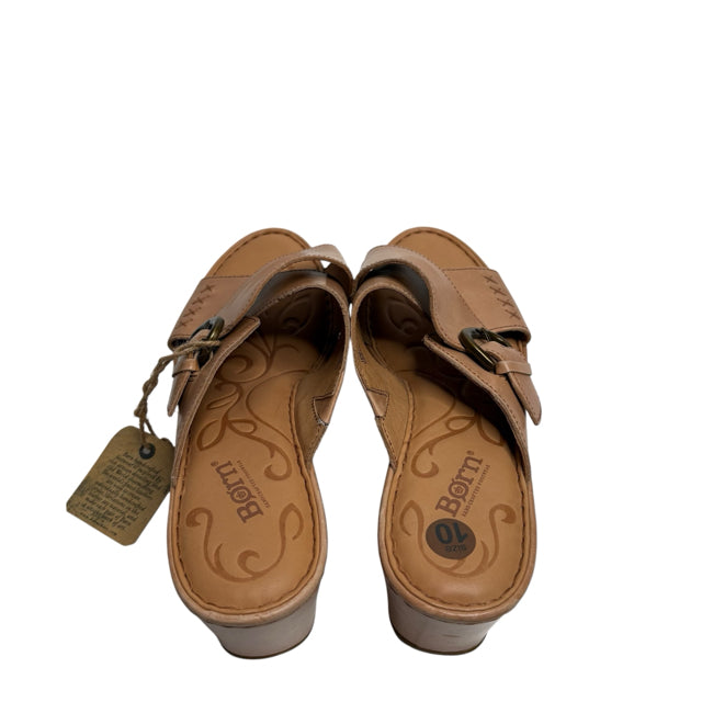 BORN Size 10 Tan Wedge Sandal SHOE