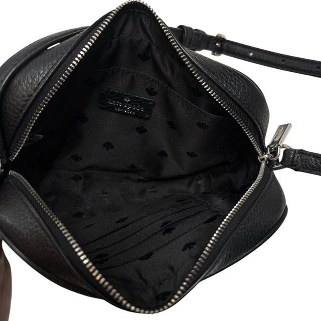 KATE SPADE Black/Silver Logo Leather Cross Body PURSE