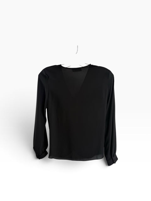 BAILEY 44 Size SMALL Black Long Sleeve Sheer BLOUSE