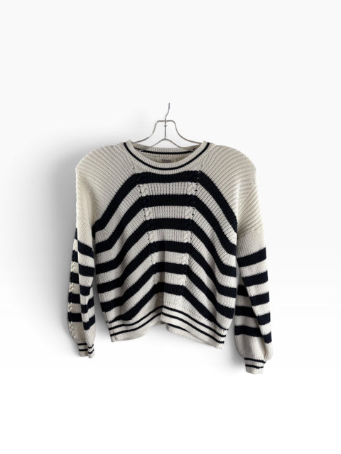 SPLENDID Size X-SMALL Navy/White Stripe Long Sleeve SWEATER