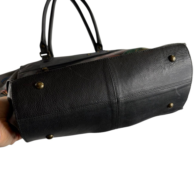 ANUSCHKA Gray/Multi Painted Leather Shoulder PURSE