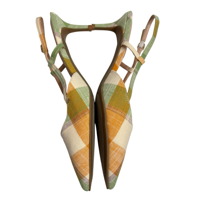 BANDOLINO Size 10 Beige/Multi Sling Plaid NWOT SHOE
