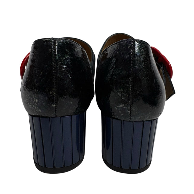 JOHN FLUEVOG Size 7 Navy/Red SHOE