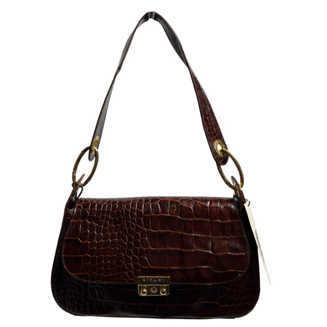 RIPANI Brown Croc Look Leather NWT PURSE
