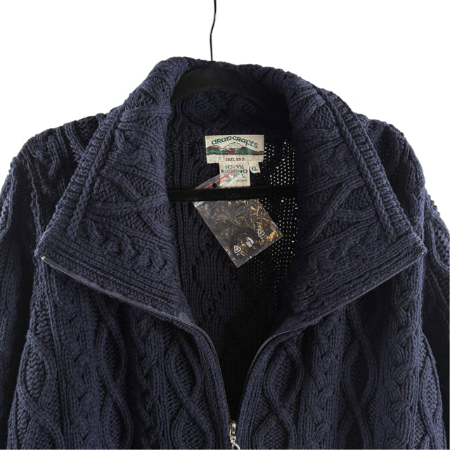 ARANCRAFTS Size X-LARGE Navy Long Sleeve NWT SWEATER