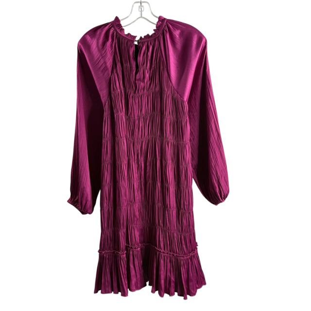 MAEVE Size MEDIUM Magenta Smocked Long Sleeve Polyester NWT DRESS