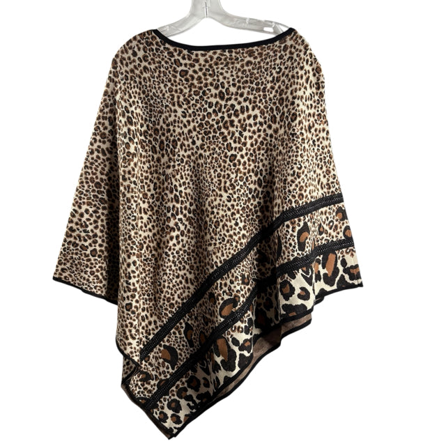 CHICOS Tan/Brown Rayon Blend Knit PONCHO