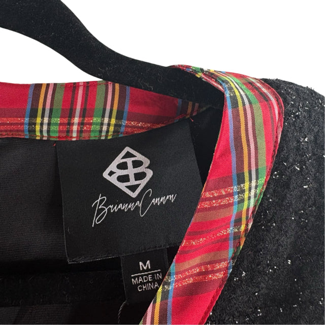 BRIANNA CANNON Size MEDIUM Black/Red Tartan Plaid Long Sleeve NWOT DRESS