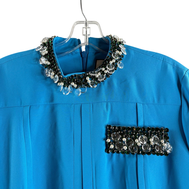 TUCKERNUCK Size X-LARGE Bright Blue Embellished Long Sleeve Polyester NWT DRESS