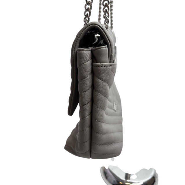 REBECCA MINKOFF Gray Hook Front Quilted Leather Chain NWOT PURSE