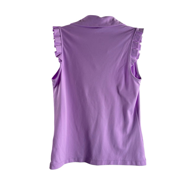 LILLY PULITZER Size X-SMALL Lavender Ruffle Sleeveless Polo ACTIVE TOP