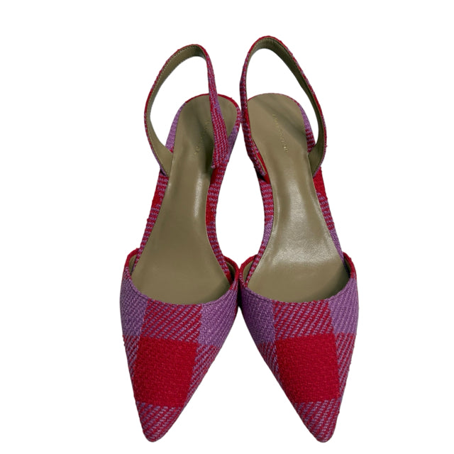 ANN T Size 9 Pink/Lavender Sling Woven SHOE