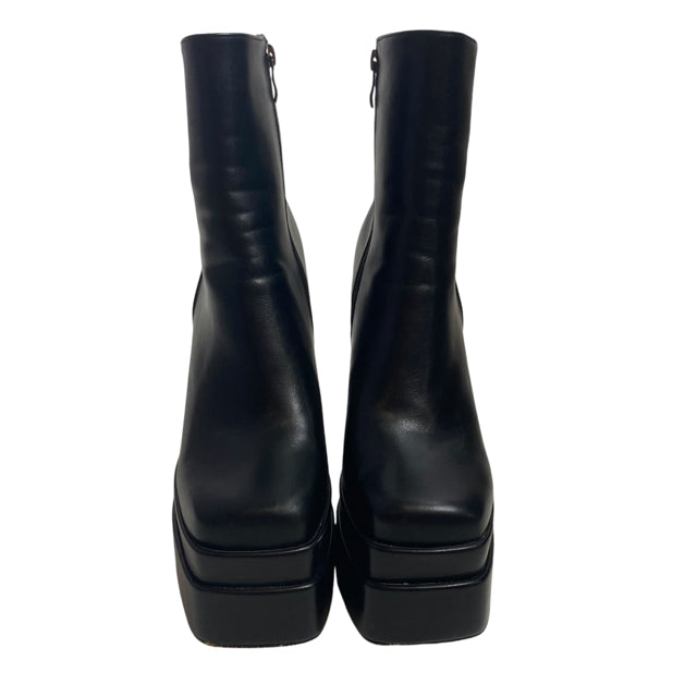 WET KISS Size 9 1/2 Black Mid Calf Faux Leather BOOT