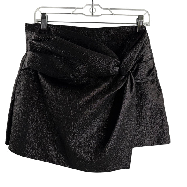 ZARA Size LARGE Black Metallic Mini NWT SKIRT