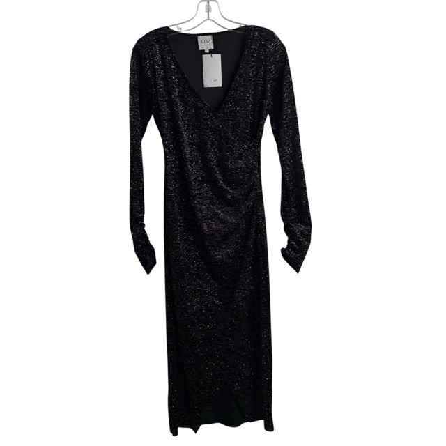 MISA Size SMALL Black Metallic Long Sleeve Velvet NWT DRESS