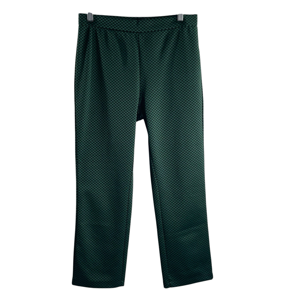 SANCTUARY Size LARGE Green/Black Check Elastic Waist Polyester Blend PANTS