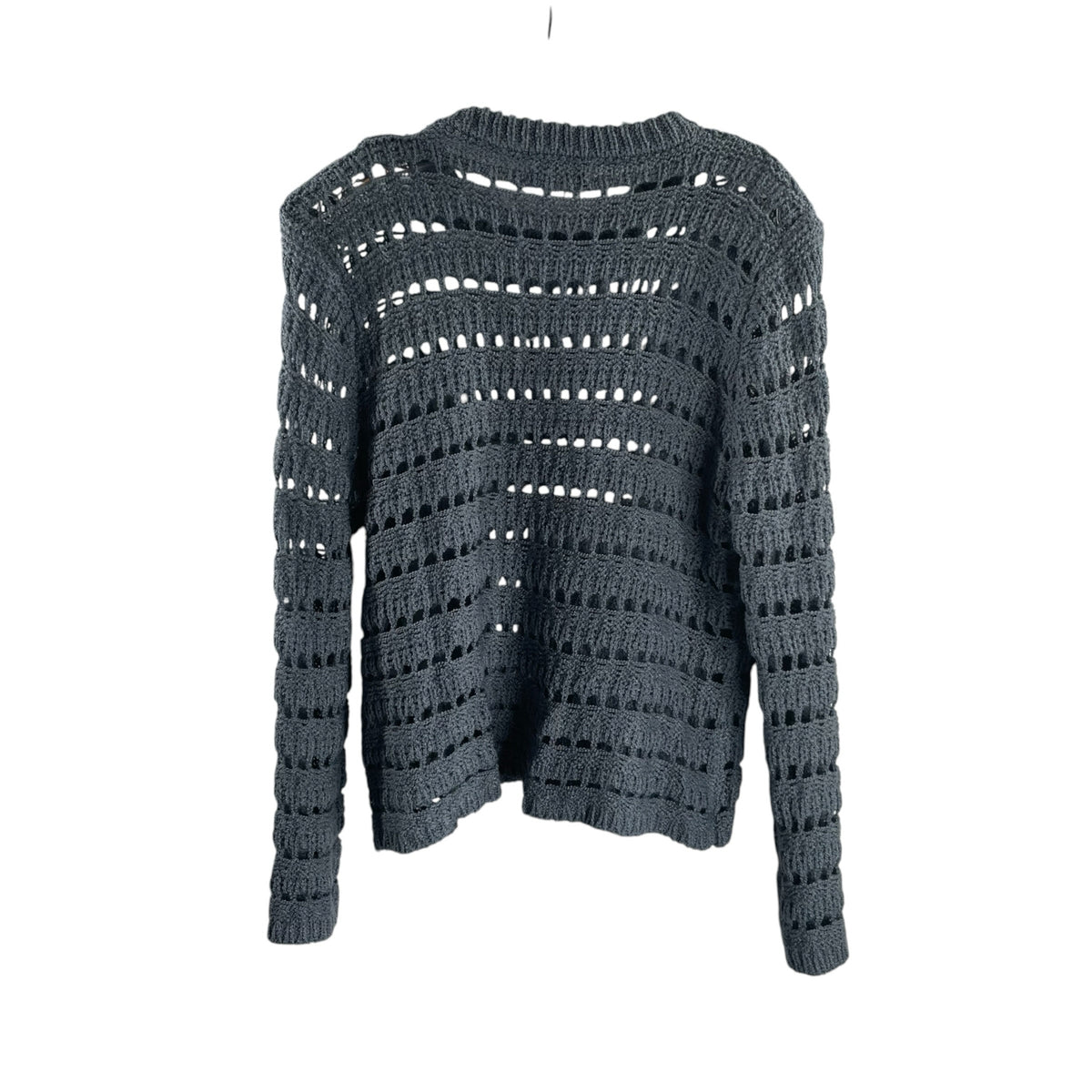 WOVEN HEART Size MED Gray Loose Weave Long Sleeve SWEATER