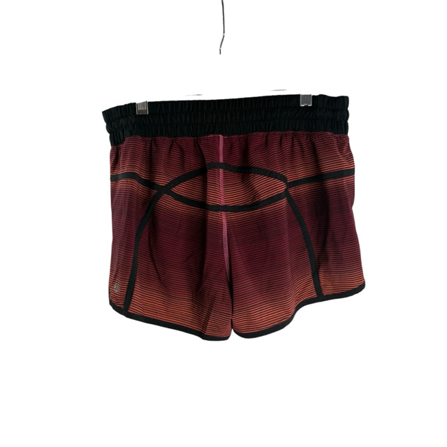 LULULEMON Size 8 Black/Rust Stripe Running Shorts SHORTS