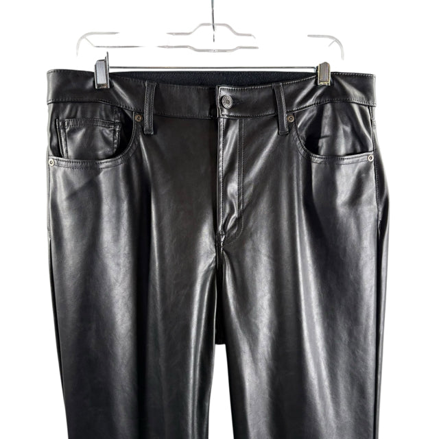 GAP Size 32 Black Faux Leather PANTS