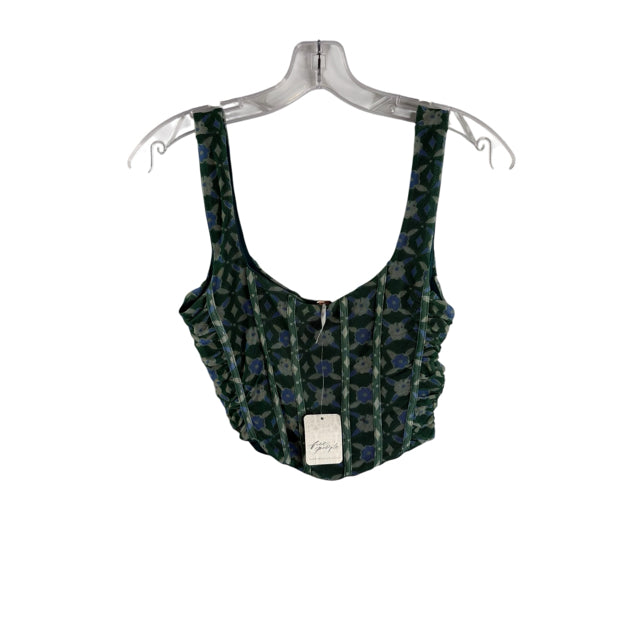FREE PEOPLE Size SMALL Green/Blue Strappy Crop NWT TOP