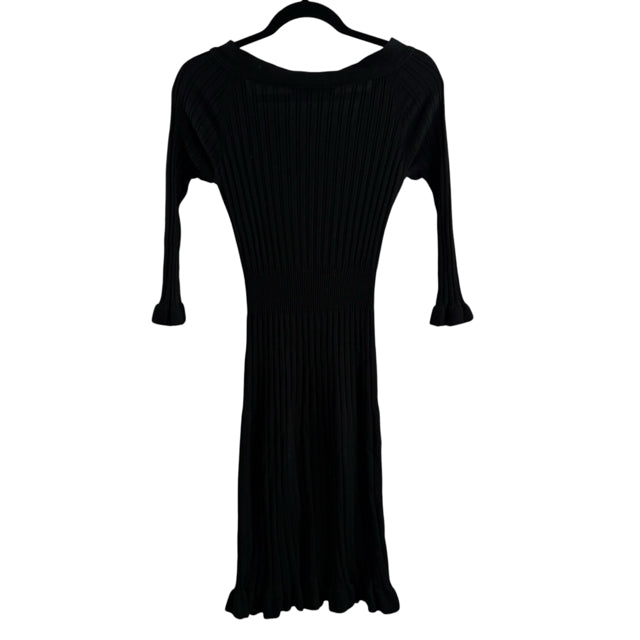 CHRISTIAN DIOR Size X-SMALL Black Long Sleeve Sweaterknit DRESS