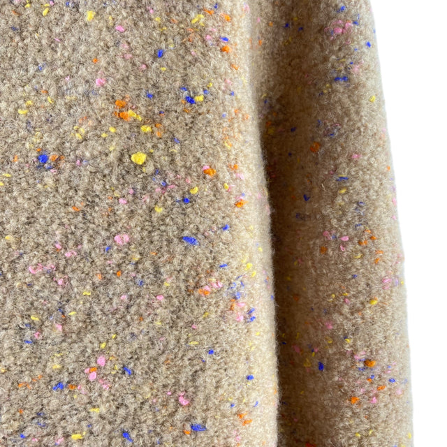 THEORY Size MEDIUM Tan/Multi Speckled Long Sleeve Cardigan Merino Blend SWEATER