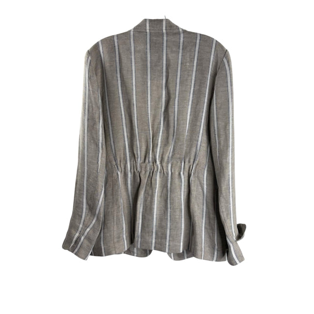 LAFAYETTE 148 Size MED Beige/Cream Stripe Long Sleeve Linen NWT PANT SUIT