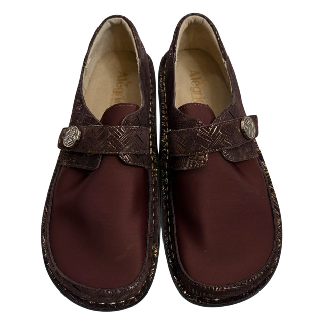 ALEGRIA Size 10 1/2 Brown/Gold SHOE
