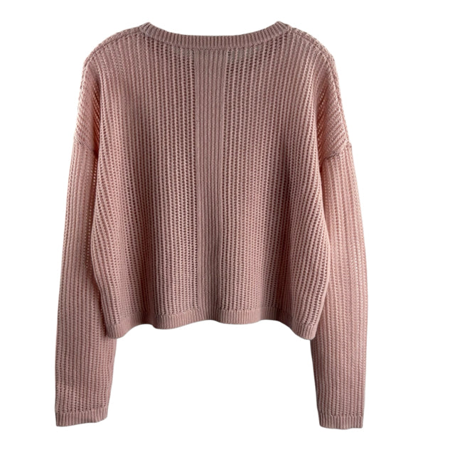 NAKED CASHMERE Size SMALL Pink Long Sleeve Loose Weave SWEATER