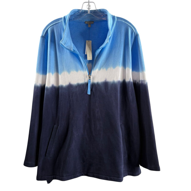 TALBOTS Size 2X Blue Tie Dye Long Sleeve Sweatshirt NWT TOP