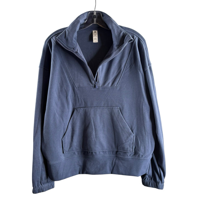 90 DEGREE BY REFLEX Size MEDIUM Dark Blue Kangaroo Pocket Polyester ACTIVE TOP
