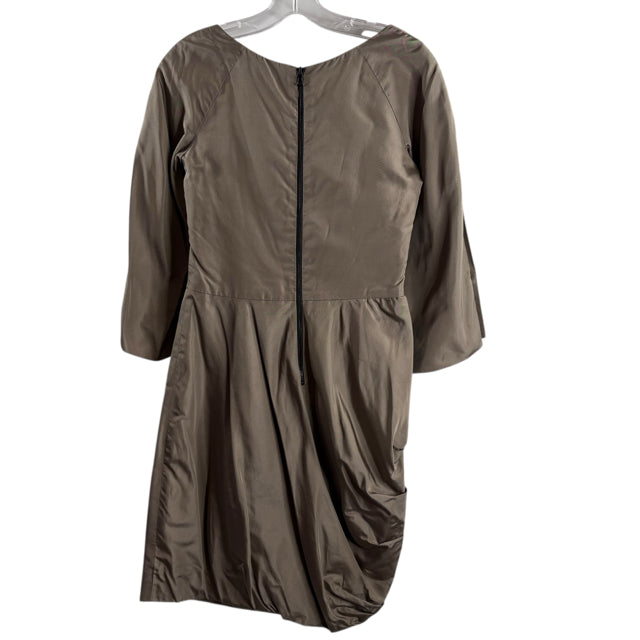 VERA WANG Size 4 Beige Collar 3/4 Sleeve Silk DRESS