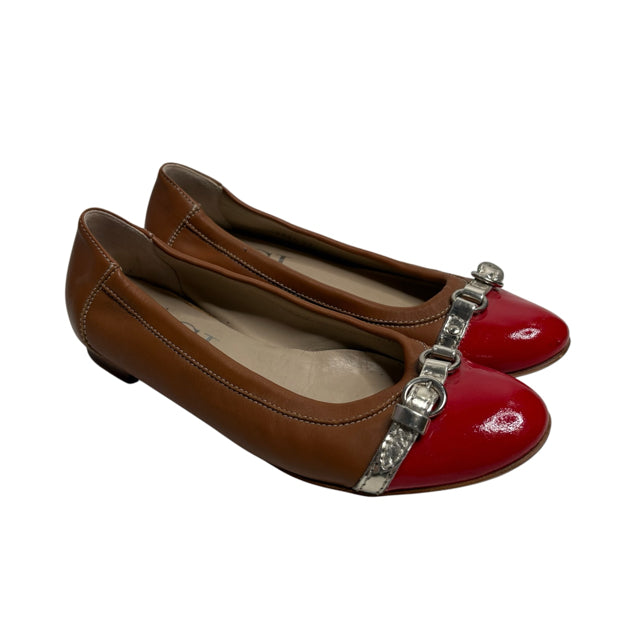 AGL Size 37 Red/Tan Ballet AS IS! SHOE