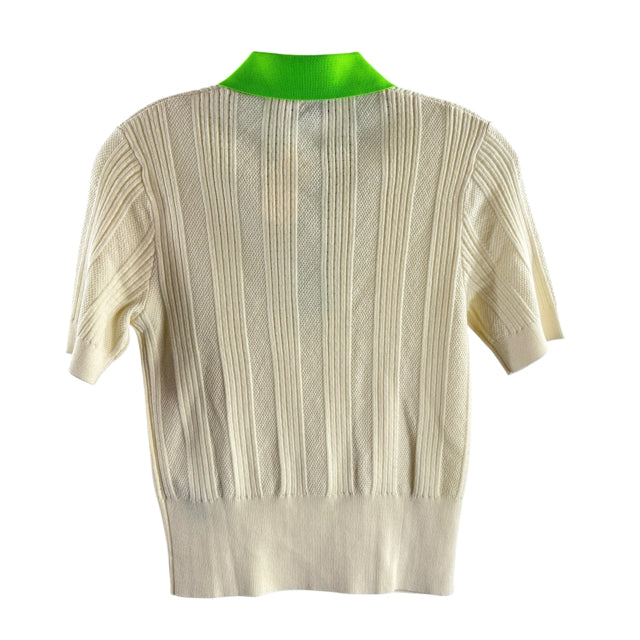 TORY BURCH Size SMALL Cream/Green NWT SWEATER