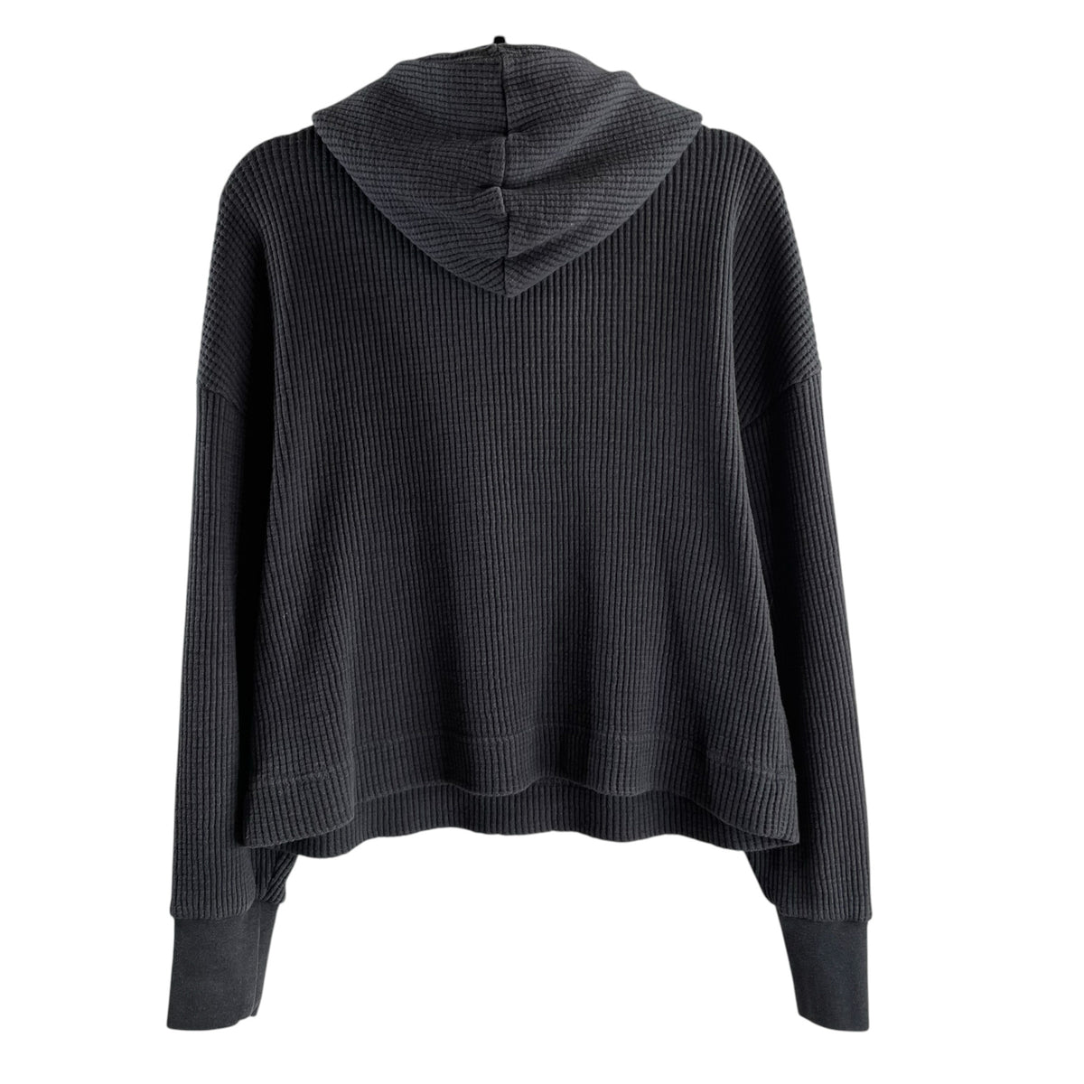 GAP Size LARGE Gray Long Sleeve Hoodie Waffle TOP