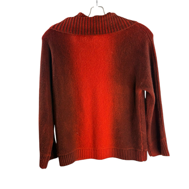 FOR THE REPUBLIC Size SMALL Red/Gray Ombre Long Sleeve Turtle Neck SWEATER