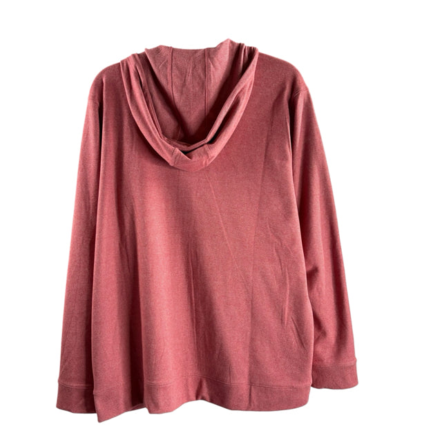ANTIGUA Size LARGE Red Long Sleeve Hood TOP