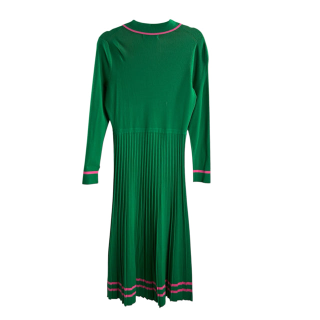 BODEN Size 6 PETITE Green/Pink Piped Long Sleeve Viscose Blend NWT DRESS