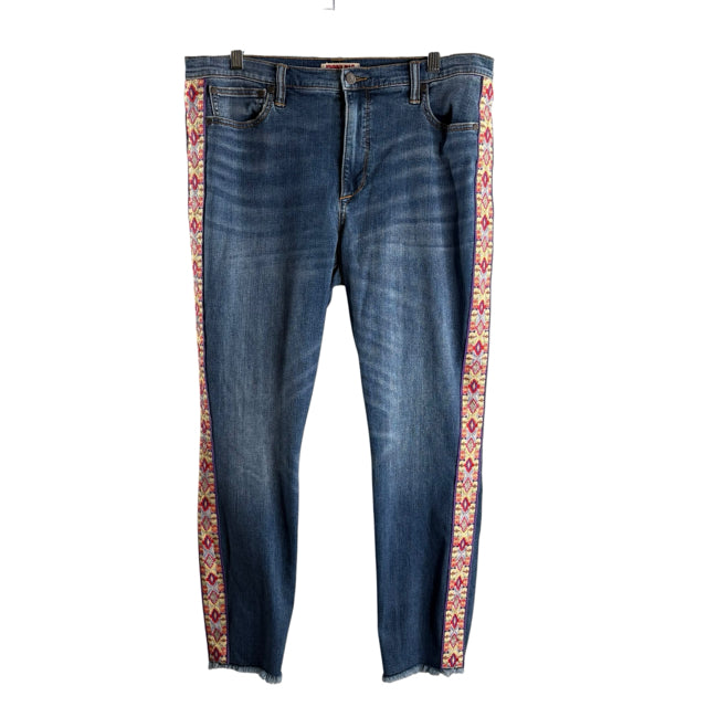 JOHNNY WAS Size 32" Blue Ribbon Detail Denim PANTS