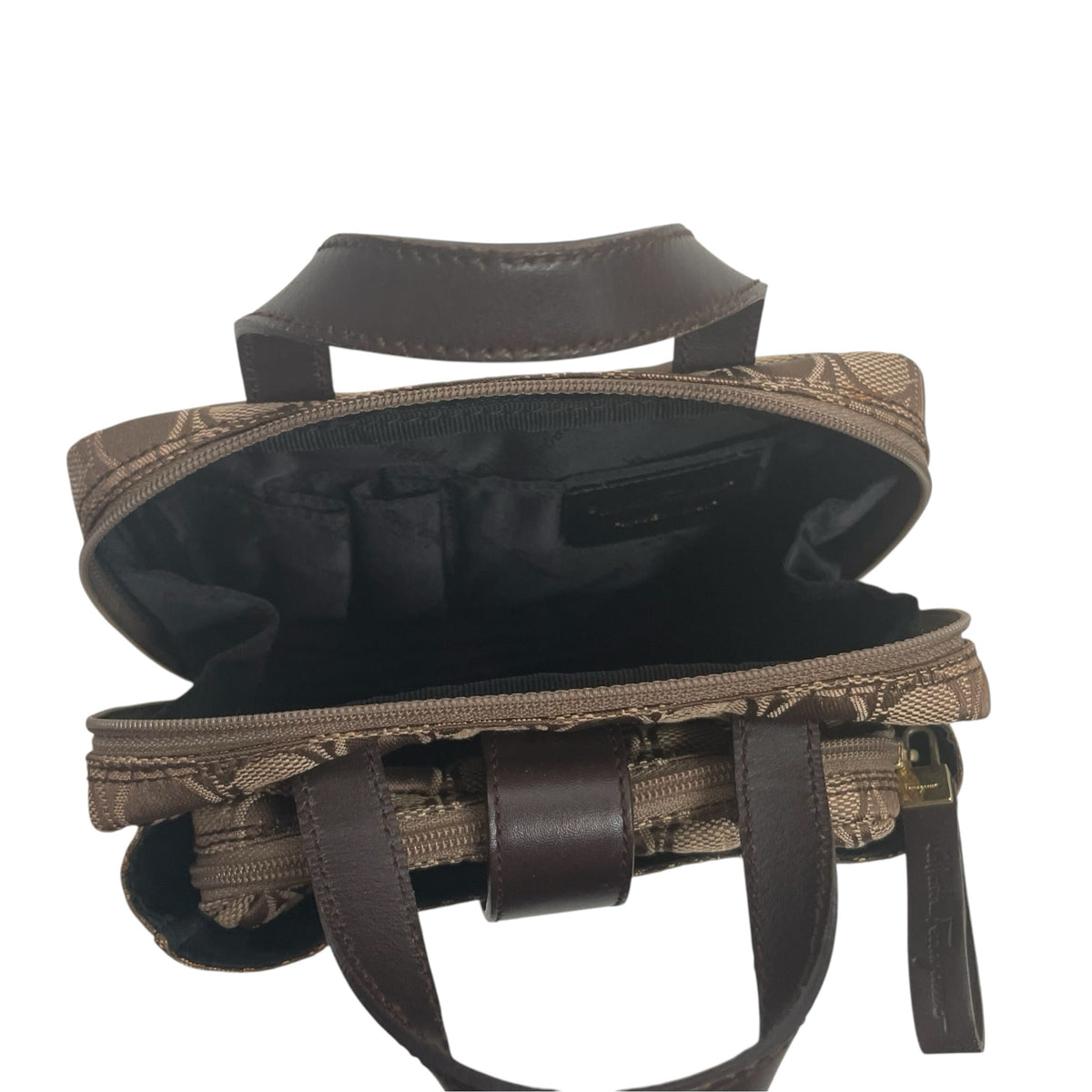 FERRAGAMO Brown Vintage COSMETIC CASE