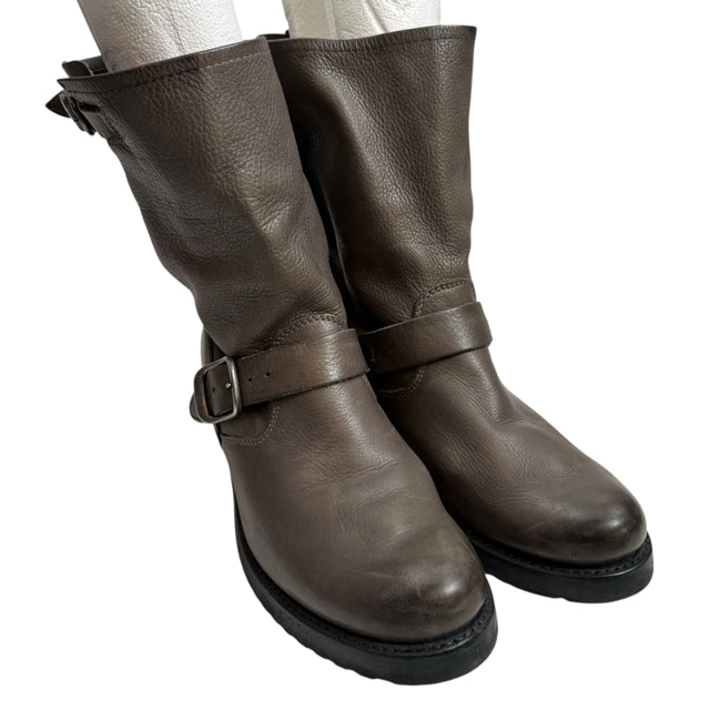 FRYE Size 9 1/2 Gray Mid Calf Leather BOOT