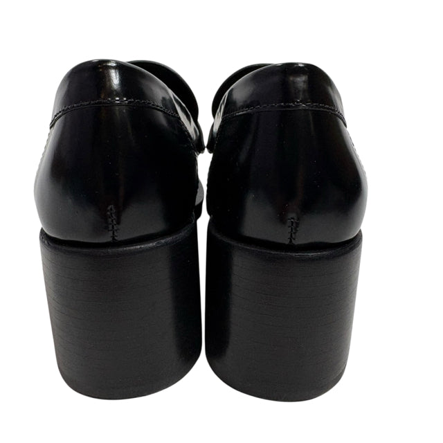 COACH Size 5 1/2 Black High Loafer Leather SHOE