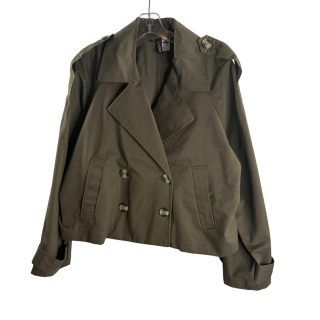 DIVIDED Size MEDIUM Olive Green Double Breast Polyester Blend JACKET